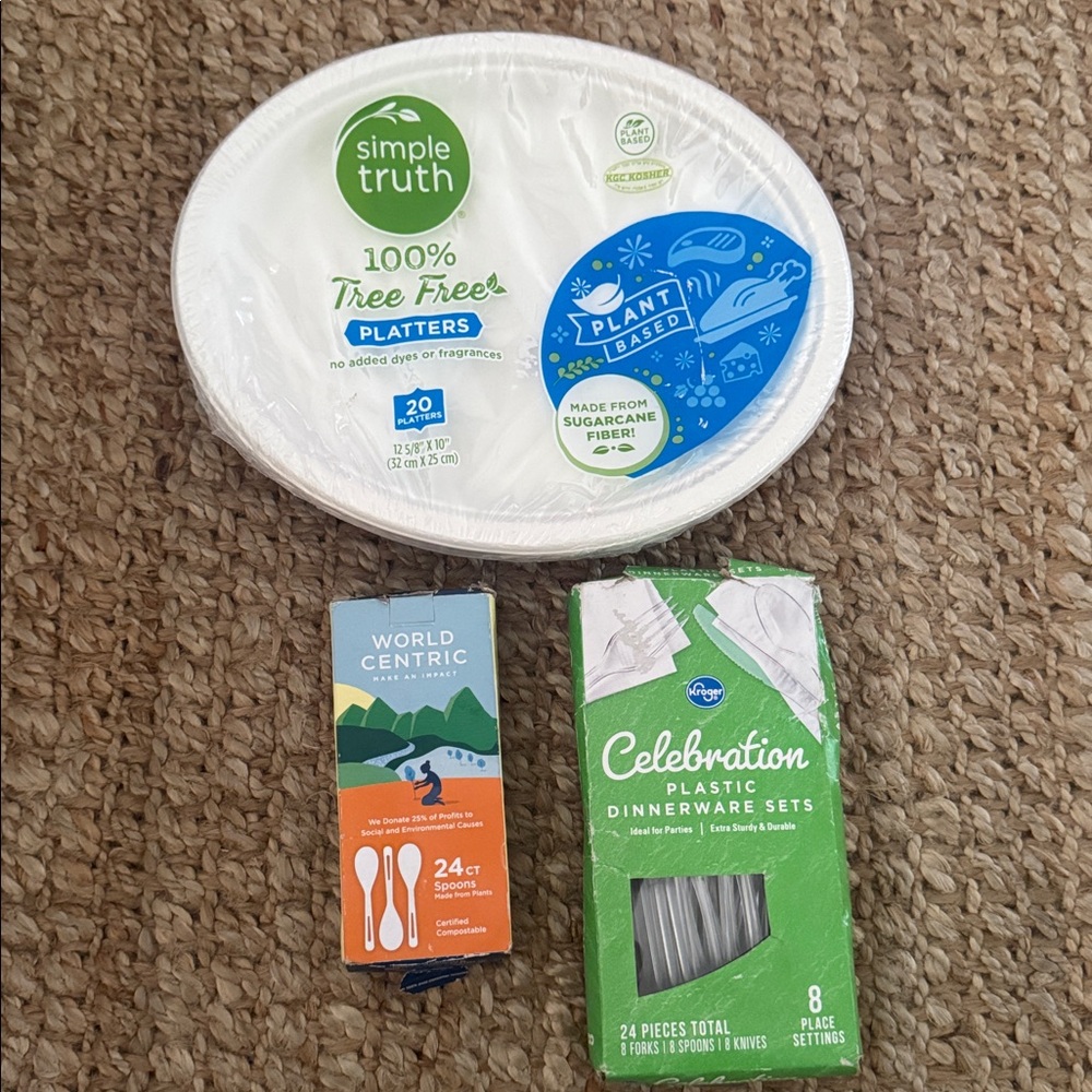 DISPOSABLE PLANT BASED PAPER PLATTER PLATES PARTY SUPPLIES